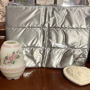 Ulta Silver Quilted Makeup Bag